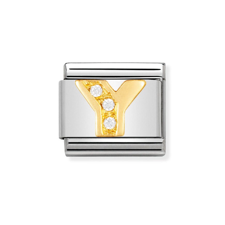 Nomination Classic 18ct Gold and Clear CZ Letter Initials A - Z Charms - MococoNomination030301/258033497017178Charms