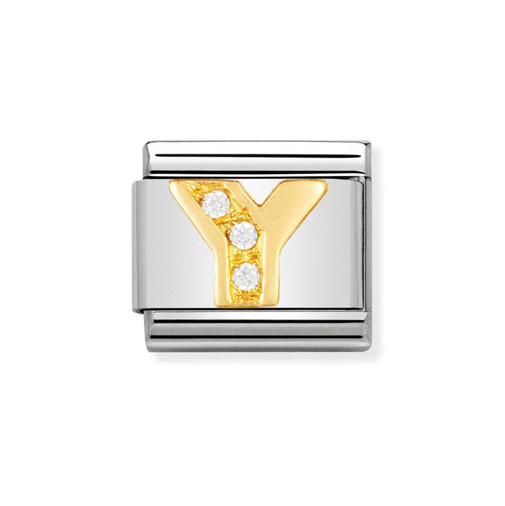 Nomination Classic 18ct Gold and Clear CZ Letter Initials A - Z Charms - MococoNomination030301/258033497017178Charms