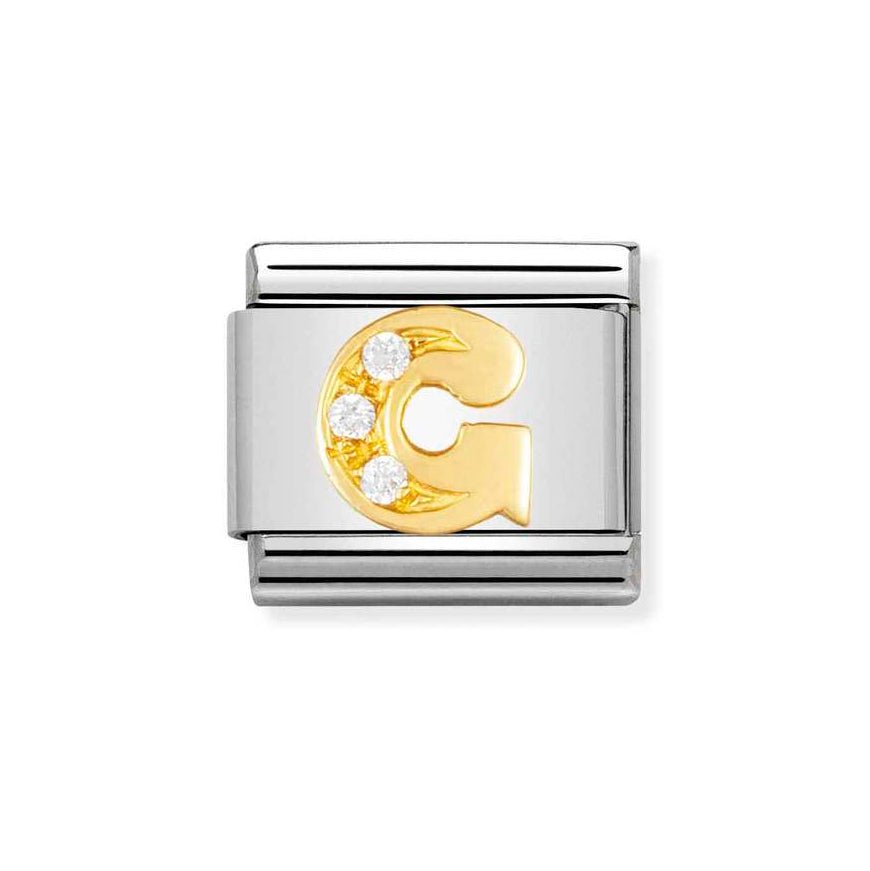 Nomination Classic 18ct Gold and Clear CZ Letter Initials A - Z Charms - MococoNomination030301/078033497016997Charms