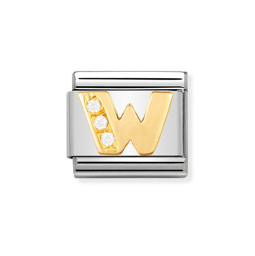 Nomination Classic 18ct Gold and Clear CZ Letter Initials A - Z Charms - MococoNomination030301/238033497017154Charms