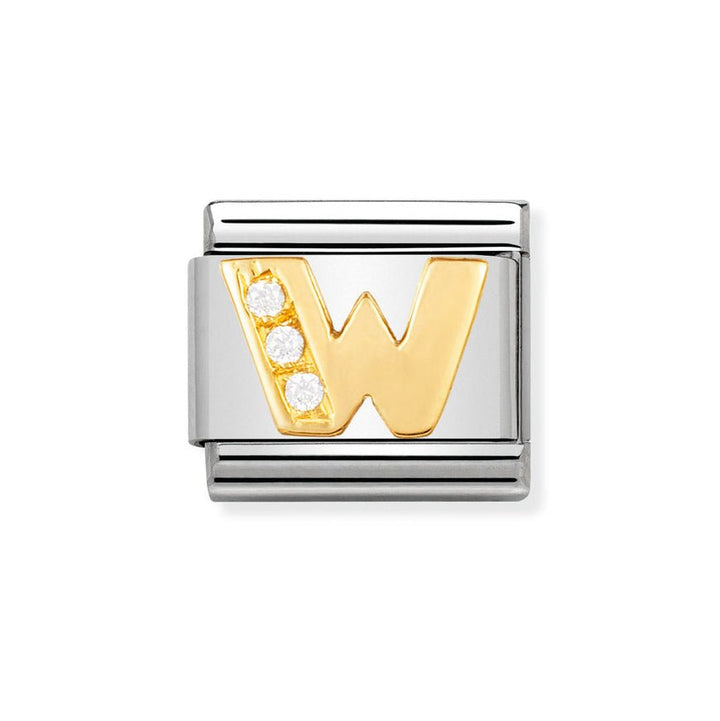 Nomination Classic 18ct Gold and Clear CZ Letter Initials A - Z Charms - MococoNomination030301/238033497017154Charms