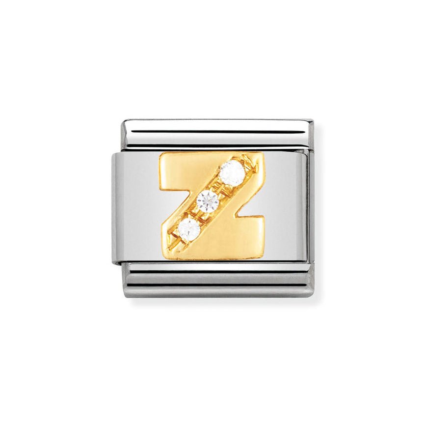 Nomination Classic 18ct Gold and Clear CZ Letter Initials A - Z Charms - MococoNomination030301/268033497017185Charms