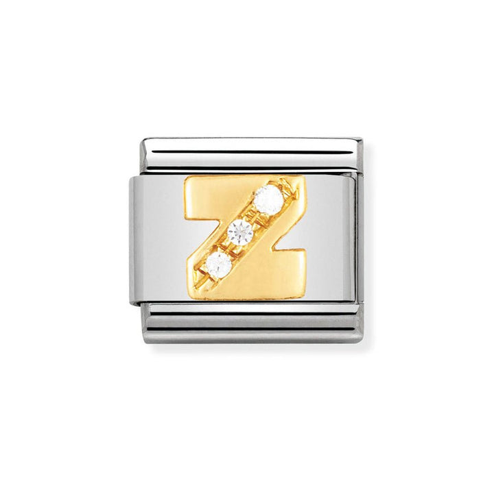 Nomination Classic 18ct Gold and Clear CZ Letter Initials A - Z Charms - MococoNomination030301/268033497017185Charms
