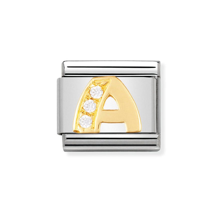 Nomination Classic 18ct Gold and Clear CZ Letter Initials A - Z Charms - MococoNomination030301/018033497016935Charms