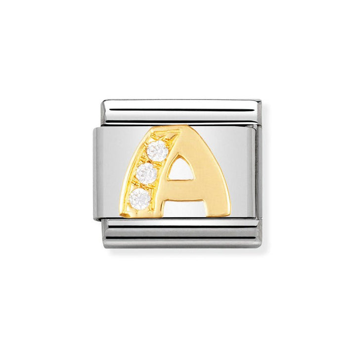 Nomination Classic 18ct Gold and Clear CZ Letter Initials A - Z Charms - MococoNomination030301/018033497016935Charms
