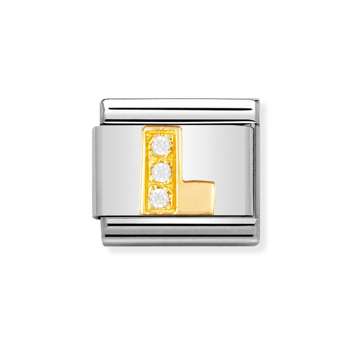 Nomination Classic 18ct Gold and Clear CZ Letter Initials A - Z Charms - MococoNomination030301/128033497017048Charms