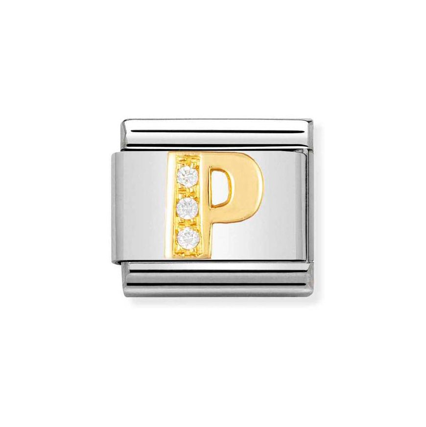 Nomination Classic 18ct Gold and Clear CZ Letter Initials A - Z Charms - MococoNomination030301/168033497017086Charms