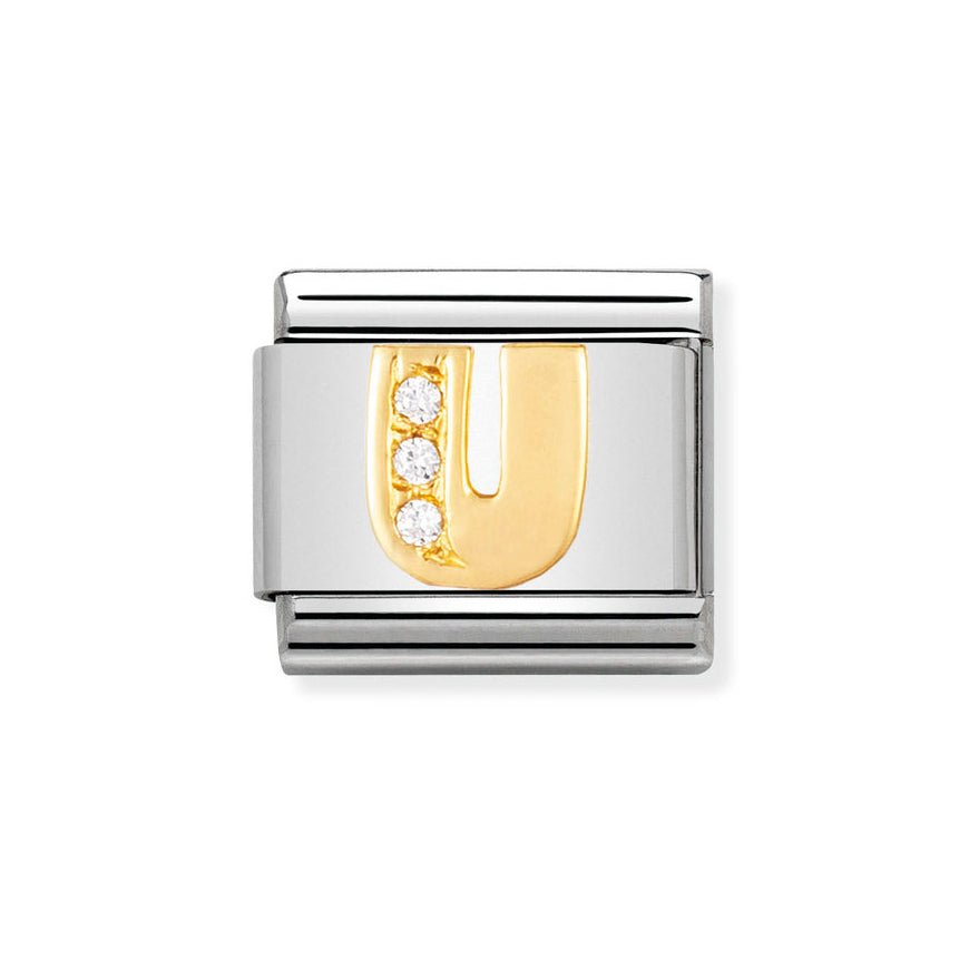 Nomination Classic 18ct Gold and Clear CZ Letter Initials A - Z Charms - MococoNomination030301/218033497017130Charms