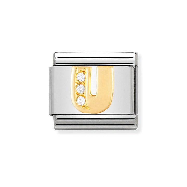 Nomination Classic 18ct Gold and Clear CZ Letter Initials A - Z Charms - MococoNomination030301/218033497017130Charms