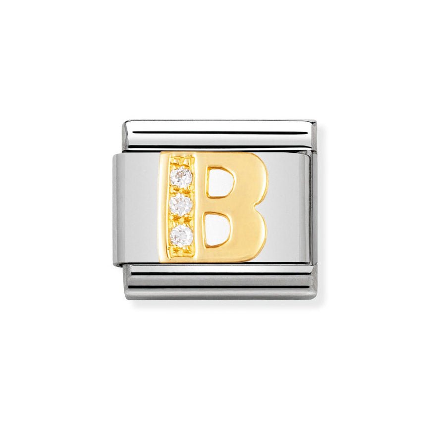 Nomination Classic 18ct Gold and Clear CZ Letter Initials A - Z Charms - MococoNomination030301/028033497016942Charms