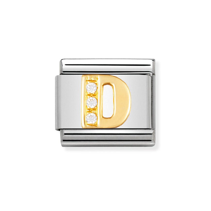 Nomination Classic 18ct Gold and Clear CZ Letter Initials A - Z Charms - MococoNomination030301/048033497016966Charms