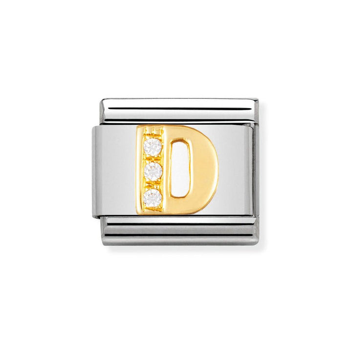 Nomination Classic 18ct Gold and Clear CZ Letter Initials A - Z Charms - MococoNomination030301/048033497016966Charms