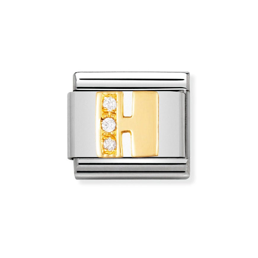 Nomination Classic 18ct Gold and Clear CZ Letter Initials A - Z Charms - MococoNomination030301/088033497017000Charms