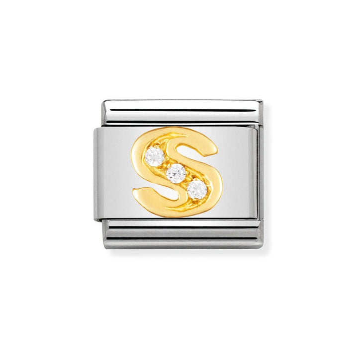 Nomination Classic 18ct Gold and Clear CZ Letter Initials A - Z Charms - MococoNomination030301/198033497017116Charms