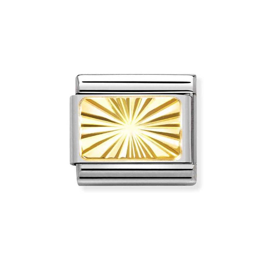 Nomination Classic 18ct Gold Diamond Etched Detail Charm - MococoNomination030121/568033497529091Charms and Links