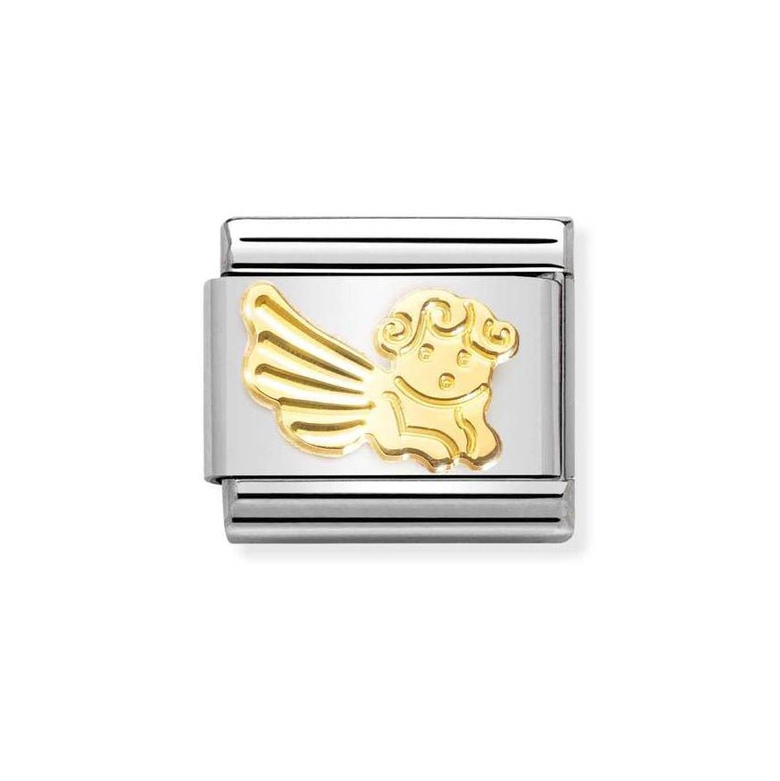 Nomination Classic 18ct Gold Etched Angel Charm - MococoNomination030149/468033497528988Charms and Links