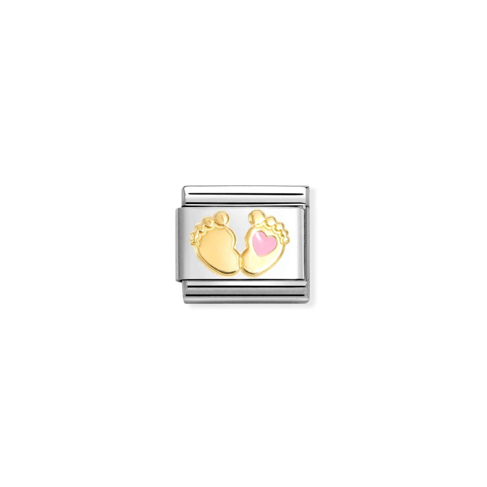 Nomination Classic Baby Feet and Pink Heart Charm - MococoNomination030272/858033497549211Charms and Links