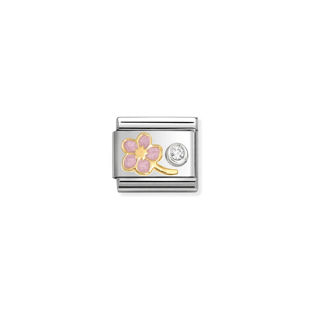 Nomination Classic CZ Forget - Me - Not Flower Pink Charm - MococoNomination630302/088033497566287Charms and Links