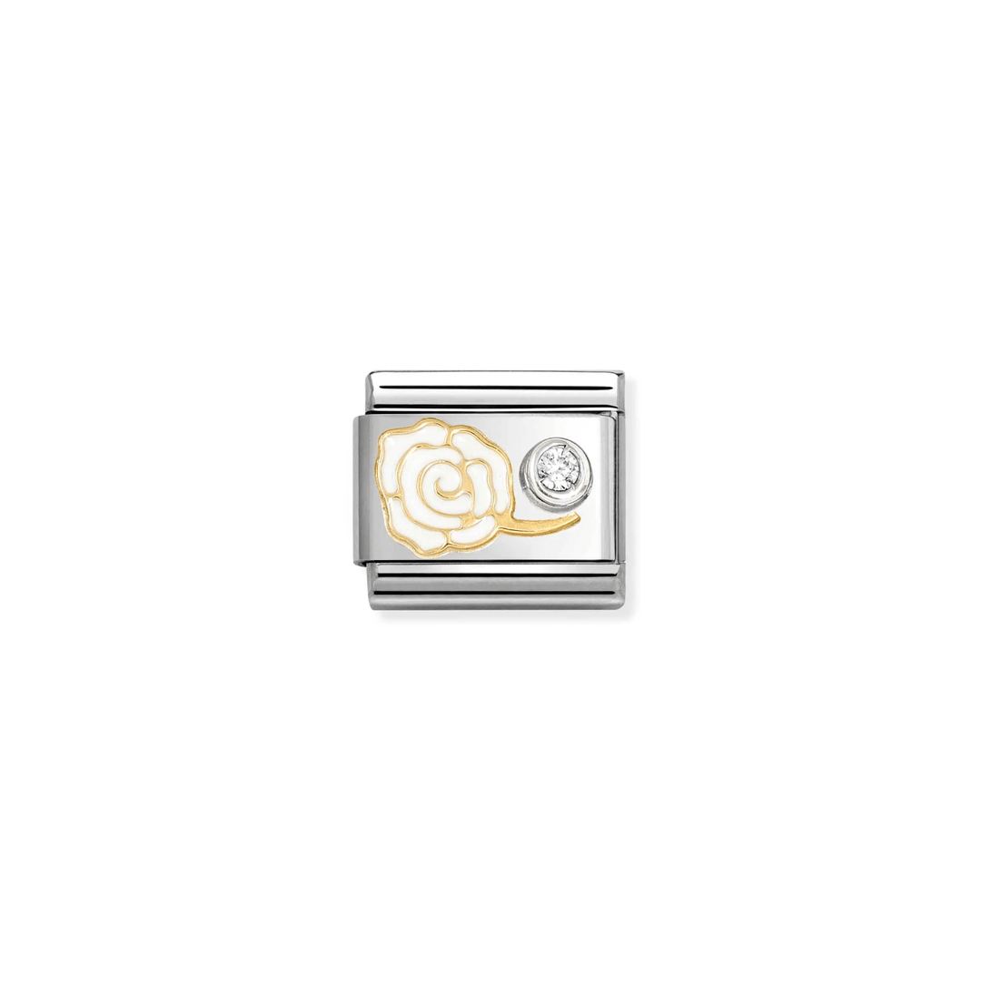 Nomination Classic Gold CZ White Rose Charm - MococoNomination630302/078033497566270Charms and Links