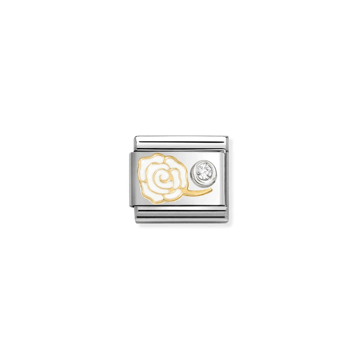 Nomination Classic Gold CZ White Rose Charm - MococoNomination630302/078033497566270Charms and Links