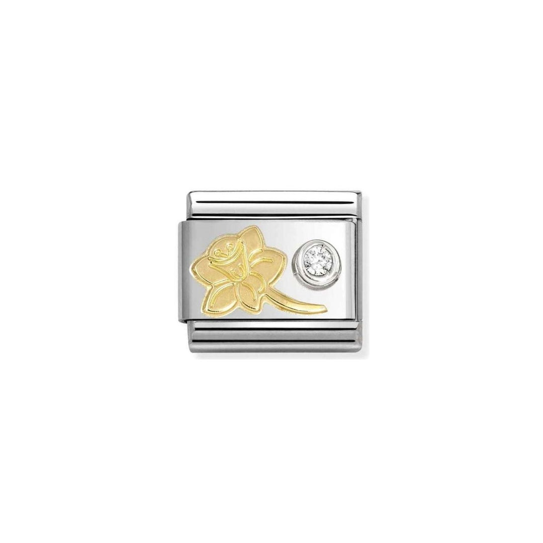 Nomination Classic Gold Daffodil Flower CZ Charm - MococoNomination630301/058033497566256Charms and Links