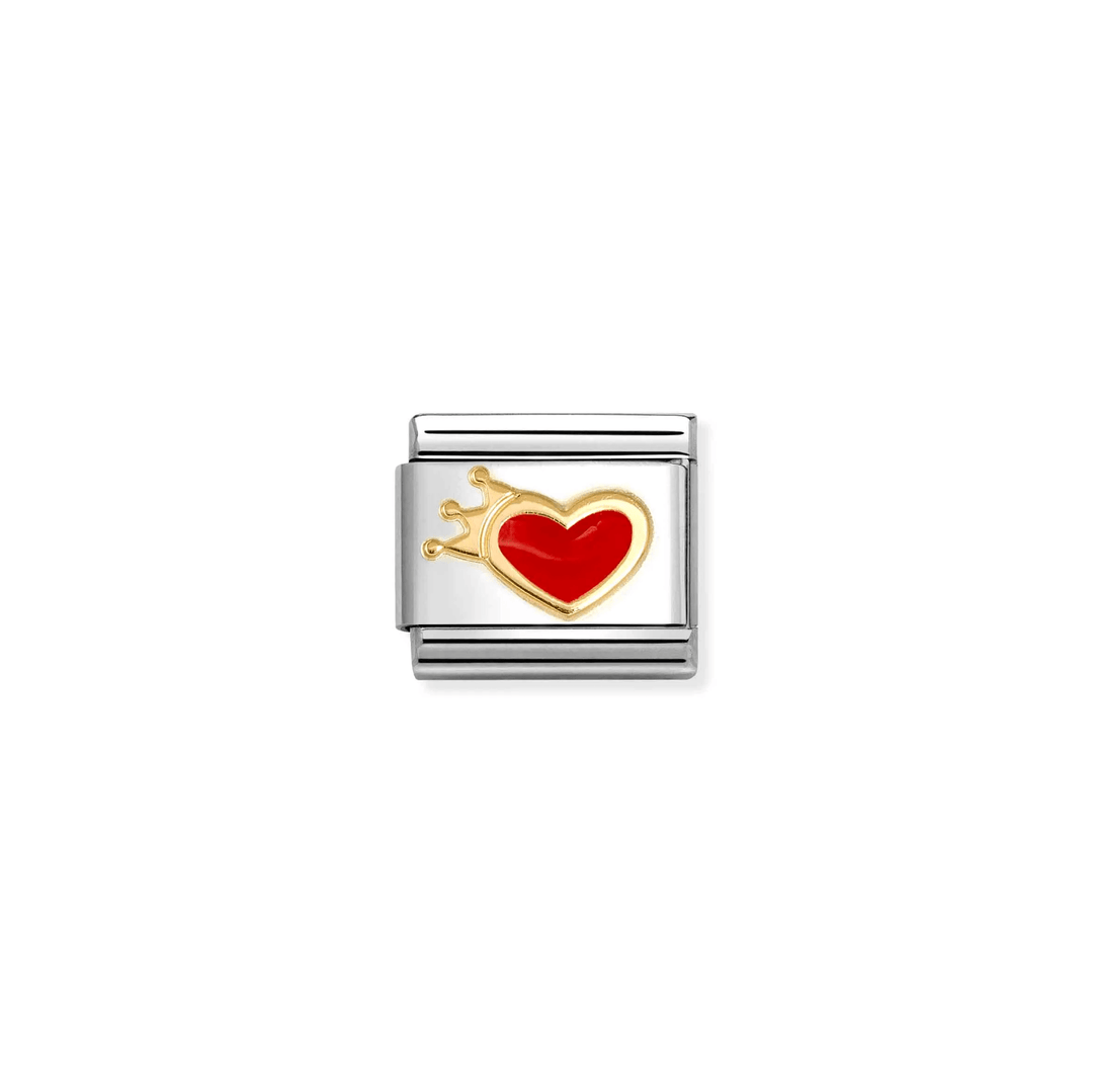 Nomination Classic Gold Enamel Red Heart with Crown Charm - MococoNomination030207/548033497552952Charms and Links