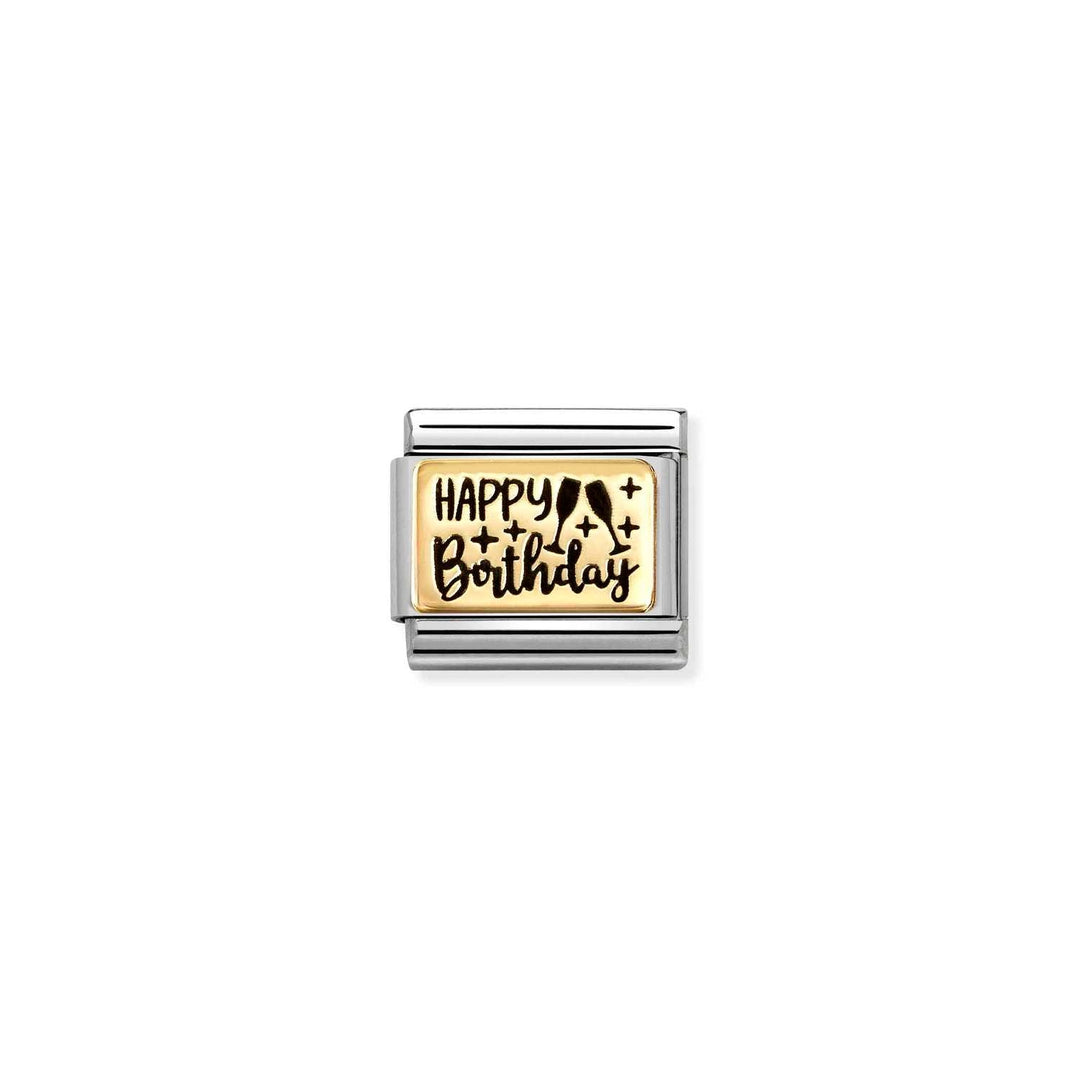 Nomination Classic Gold Happy Birthday Charm - MococoNomination030166/608033497552877Charms and Links