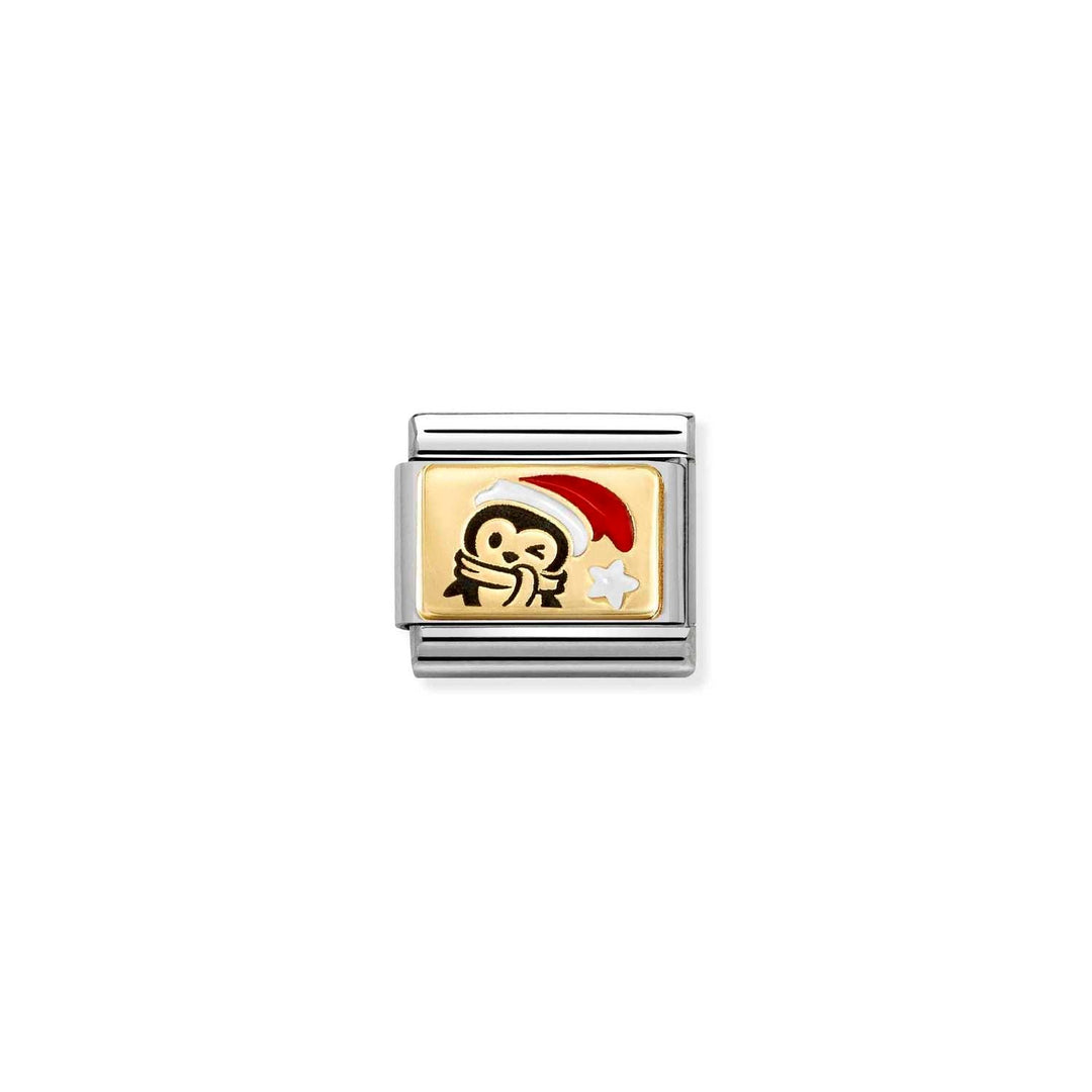 Nomination Classic Gold Penguin with Santa Hat Charm - MococoNomination030289/138033497553195Charms and Links