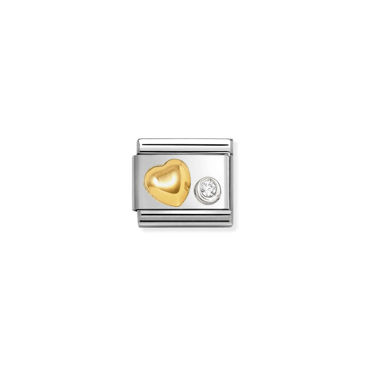 Nomination Classic Gold Raised CZ Heart Charm - MococoNomination630301/028033497566225Charms and Links