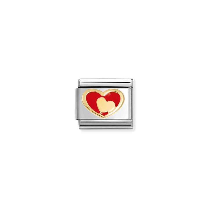Nomination Classic Gold Red Heart in Heart Charm - MococoNomination030283/288033497565464Charms and Links