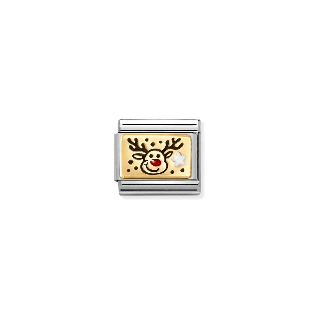 Nomination Classic Gold Rudolph with Red Nose Charm - MococoNomination030289/118033497553171Charms and Links