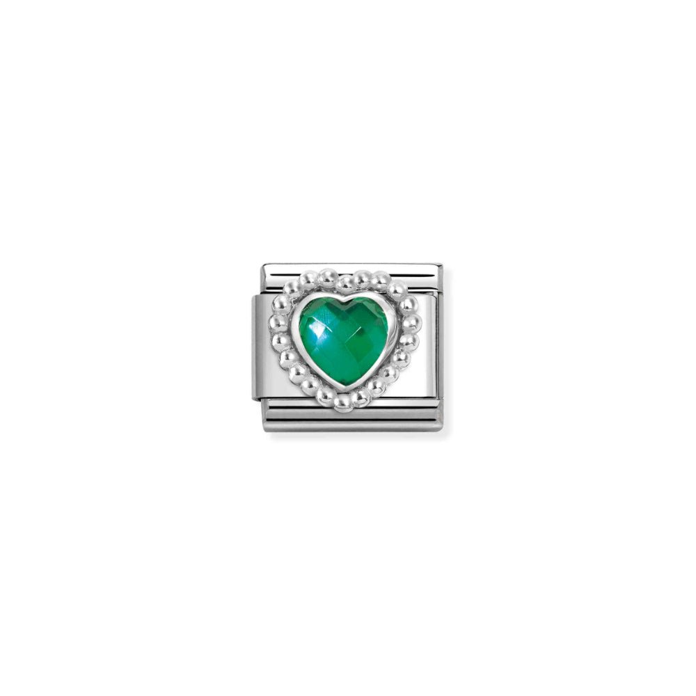 Nomination Classic Green Faceted Beaded Heart Charm - MococoNomination330606/0048033497566492Charms and Links