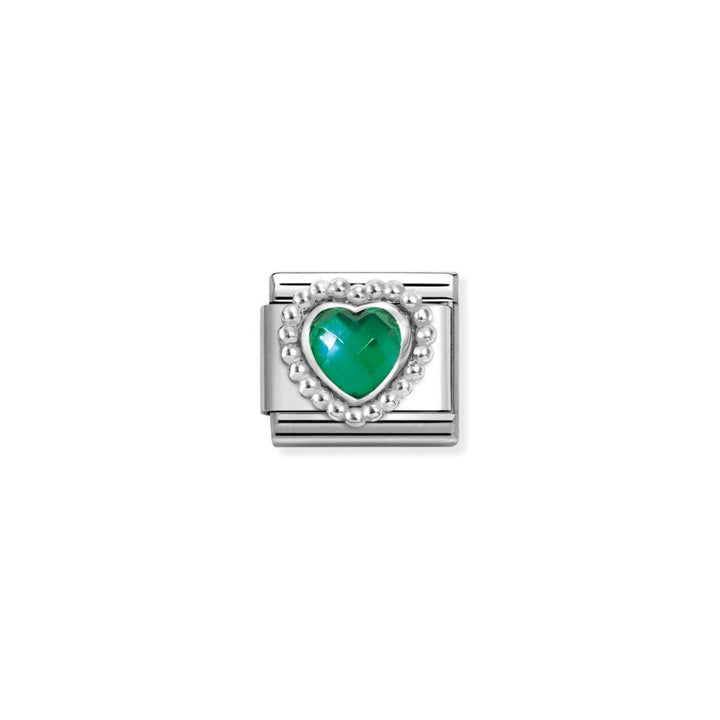 Nomination Classic Green Faceted Beaded Heart Charm - MococoNomination330606/0048033497566492Charms and Links