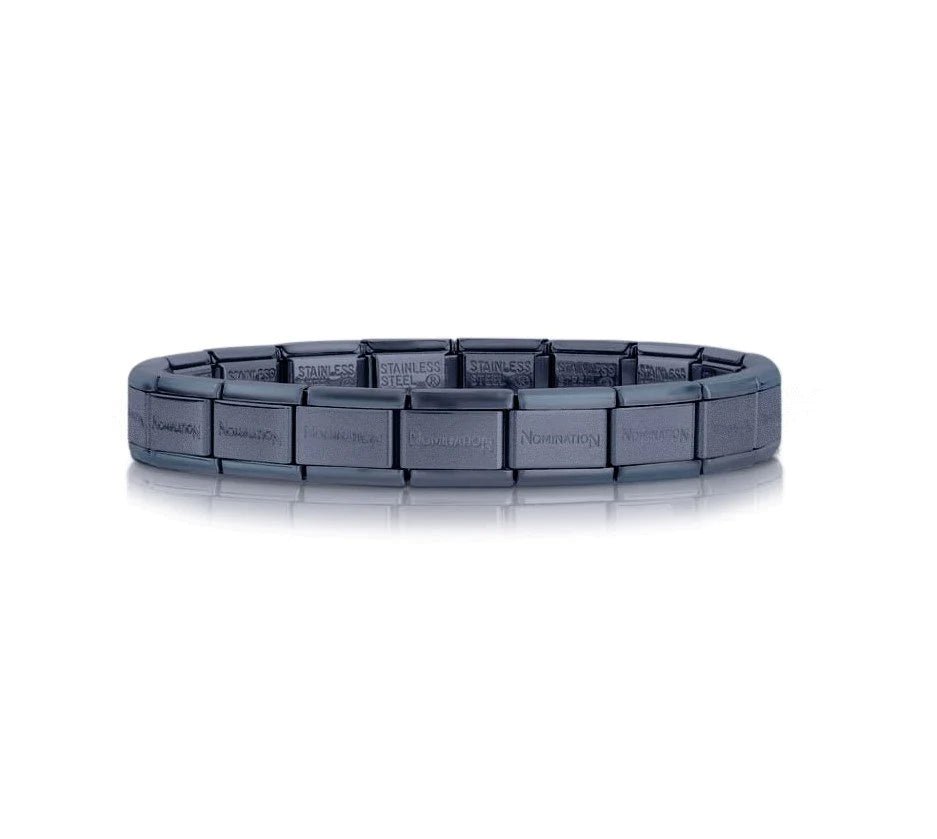 Nomination Classic Plain Matt Blue Starter Bracelet Links - MococoNominationBracelets