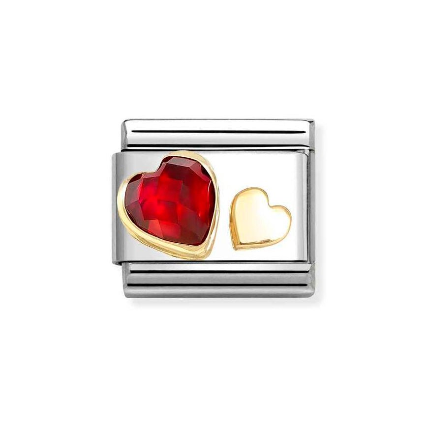 Nomination Classic Red CZ and Gold Heart Charm - MococoNomination030613/058033497537218Charms and Links