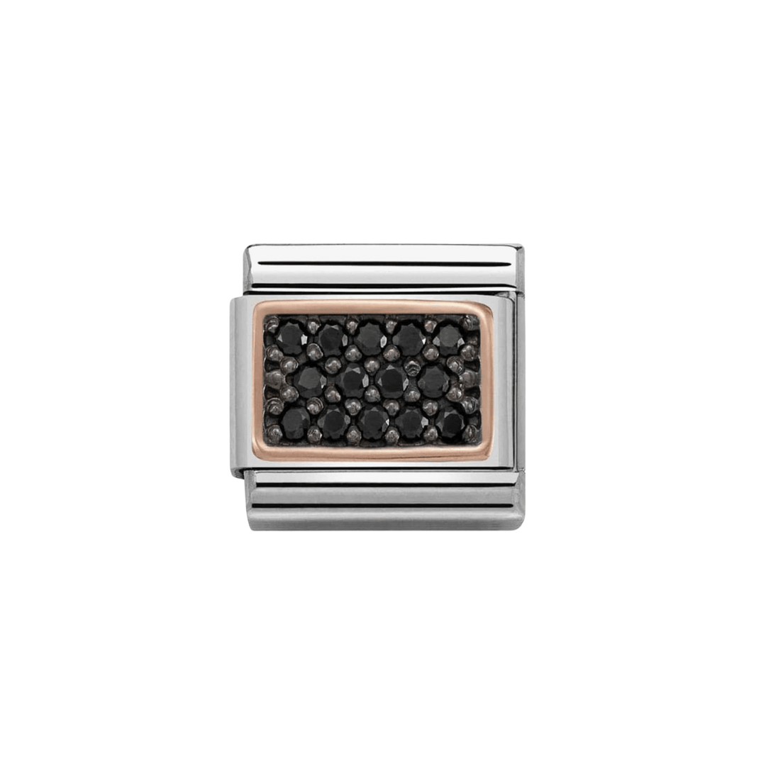 Nomination Classic Rose Gold Black Pave Charm - MococoNomination430313/038033497412577Charms and Links