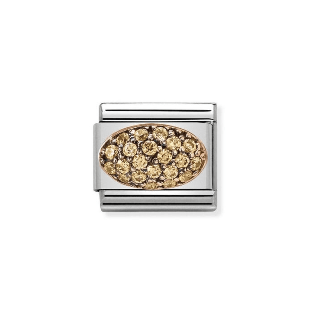 Nomination Classic Rose Gold Dome with Champagne CZ Charm - MococoNomination430314/018033497412621Charms and Links
