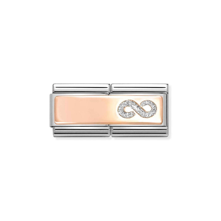 Nomination Classic Rose Gold Glitter Infinity Engravable Double Charm - MococoNomination430721/01/WEB8033497550019Charms and Links
