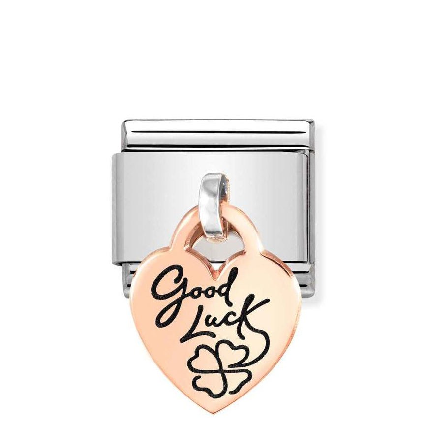 Nomination Classic Rose Gold Good Luck Heart Pendant Charm - MococoNomination431803/078033497528605Charms and Links