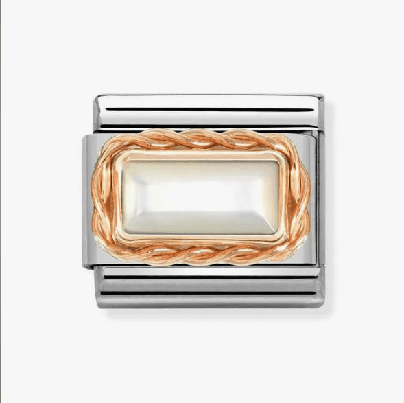 Nomination Classic Rose Gold Mother of Pearl Baguette Stone Charm - MococoNomination430512/128033497528544Charms