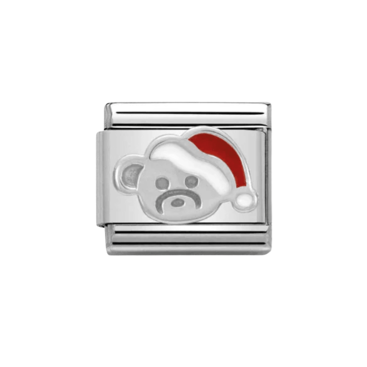 Nomination Classic Silver and Enamel Christmas Bear with Hat Charm - MococoNomination330204/138033497333605Charms