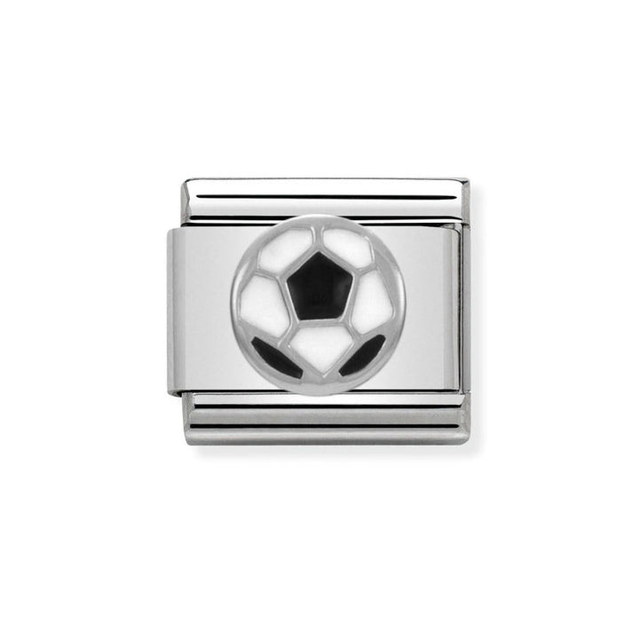 Nomination Classic Silver Black and White Football Charm - MococoNomination330202/138033497332059Charms and Links