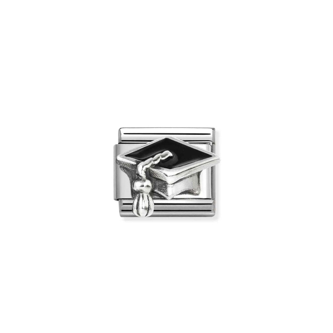 Nomination Classic Silver Black Graduation Hat Charm - MococoNomination330204/328033497565822Charms and Links