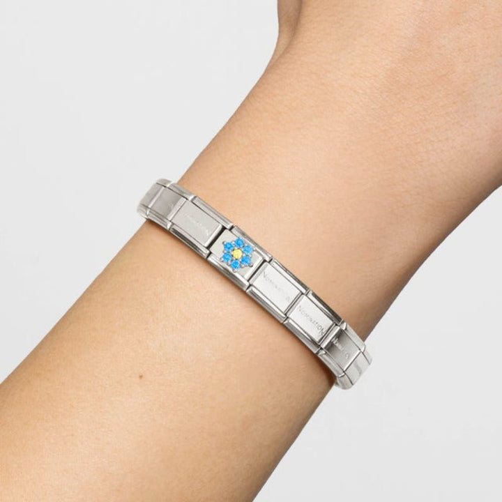Nomination Classic Silver Blue Flower Charm - MococoNomination330322/048033497496683Charms
