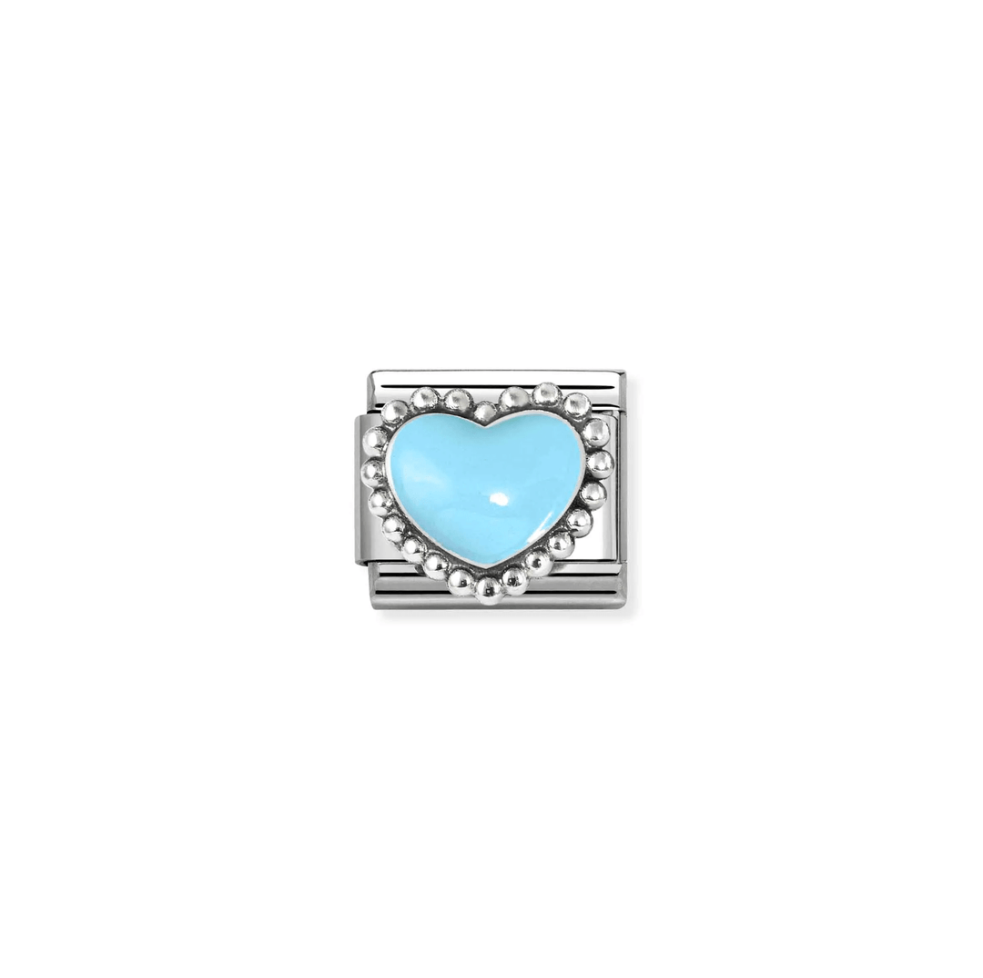 Nomination Classic Silver Blue Raised Heart Charm - MococoNomination330204/348033497565846Charms and Links