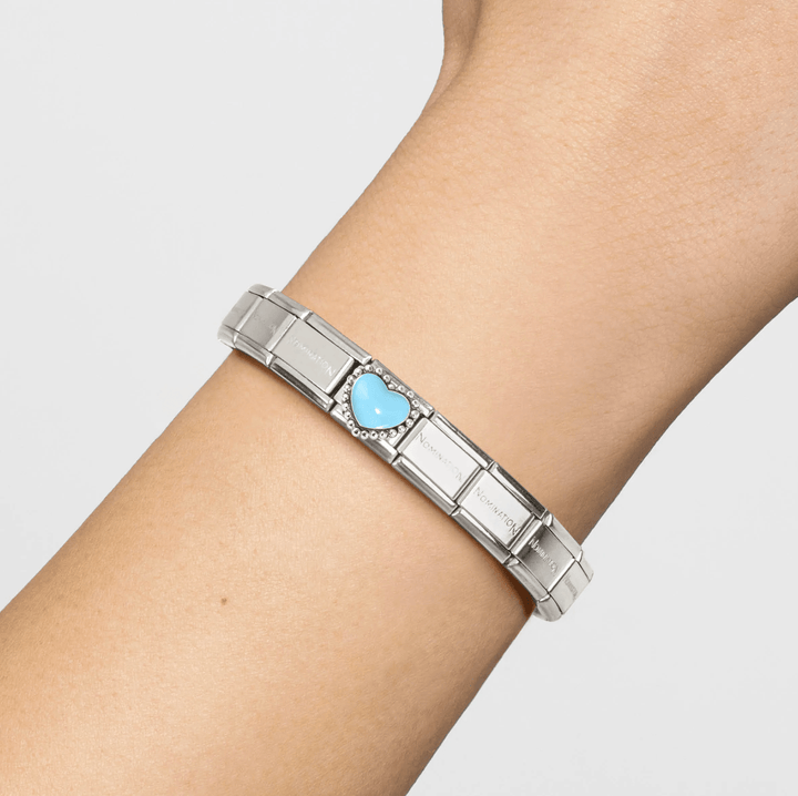 Nomination Classic Silver Blue Raised Heart Charm - MococoNomination330204/348033497565846Charms and Links