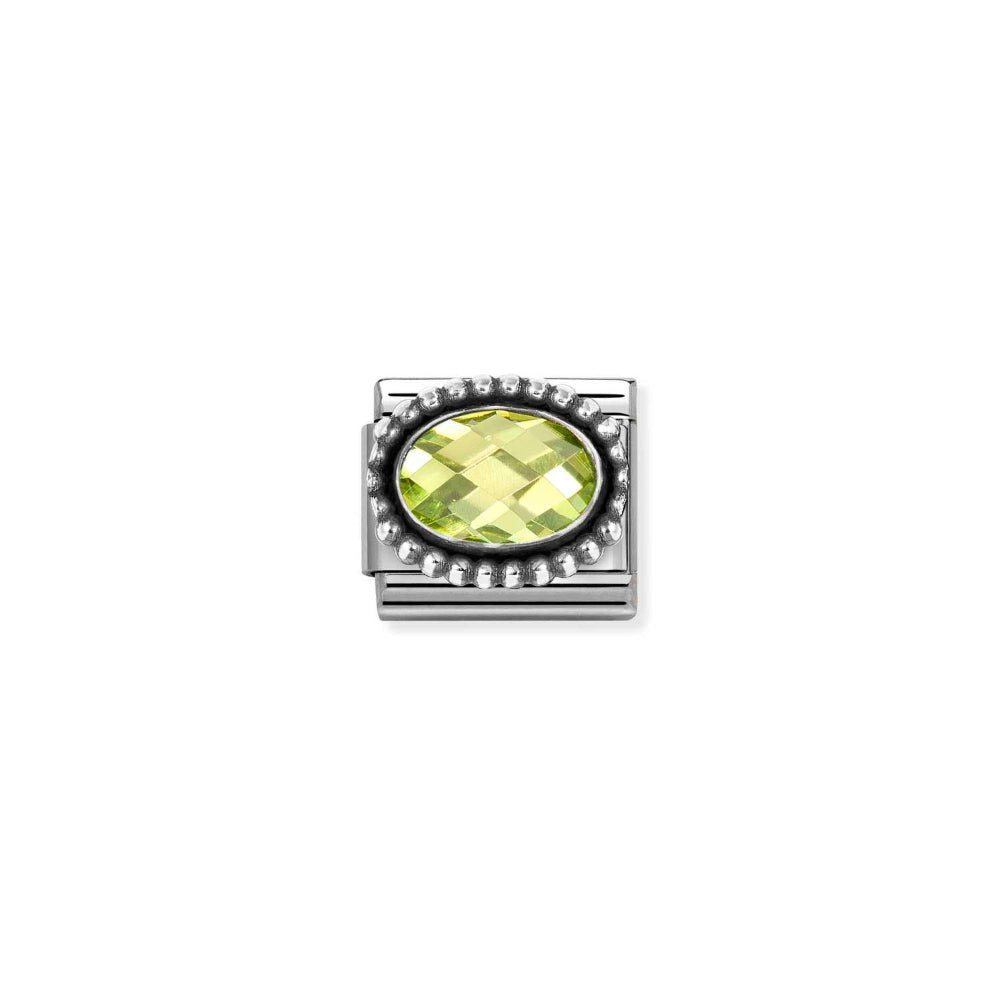 Nomination Classic Silver CZ Light Green Oval Beaded Charm - MococoNomination330607/0048033497566027Charms