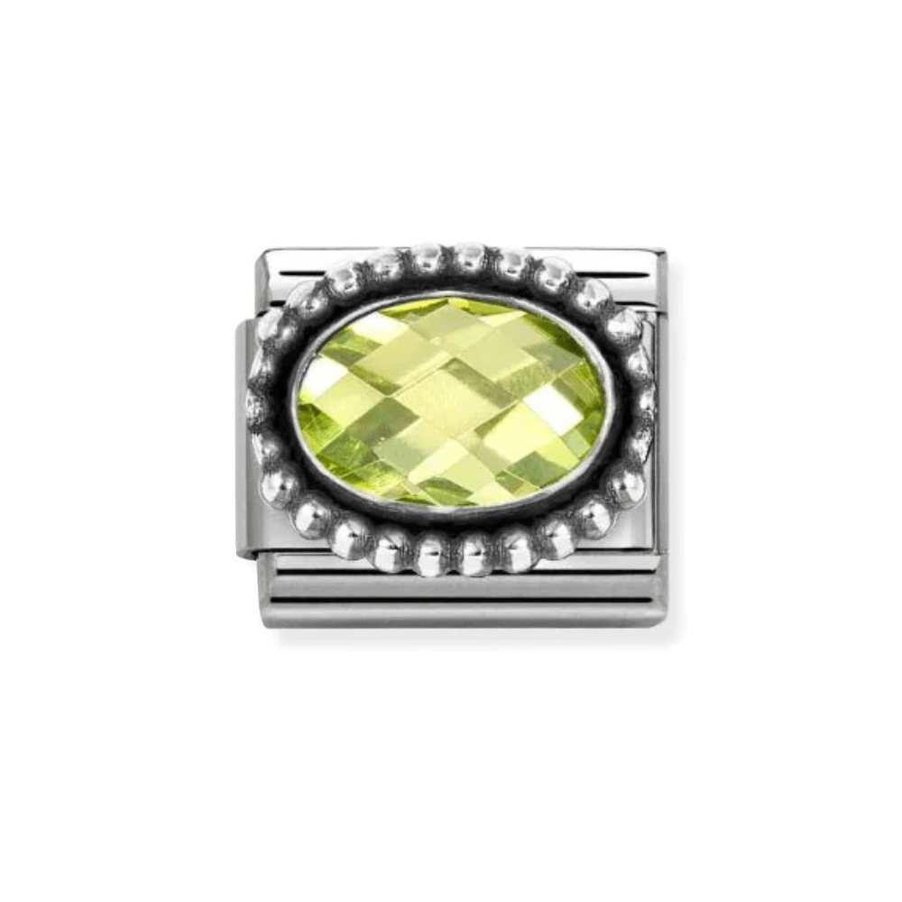 Nomination Classic Silver CZ Light Green Oval Beaded Charm - MococoNomination330607/0048033497566027Charms