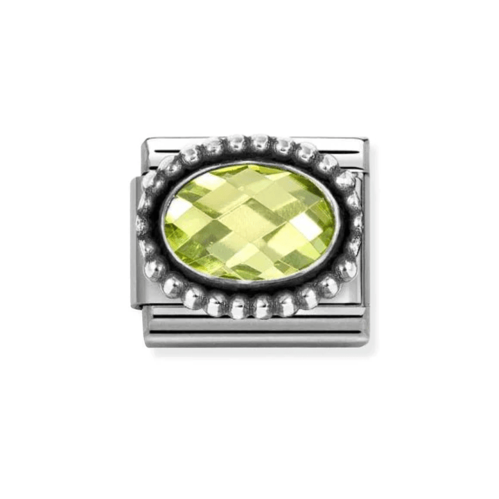 Nomination Classic Silver CZ Light Green Oval Beaded Charm - MococoNomination330607/0048033497566027Charms
