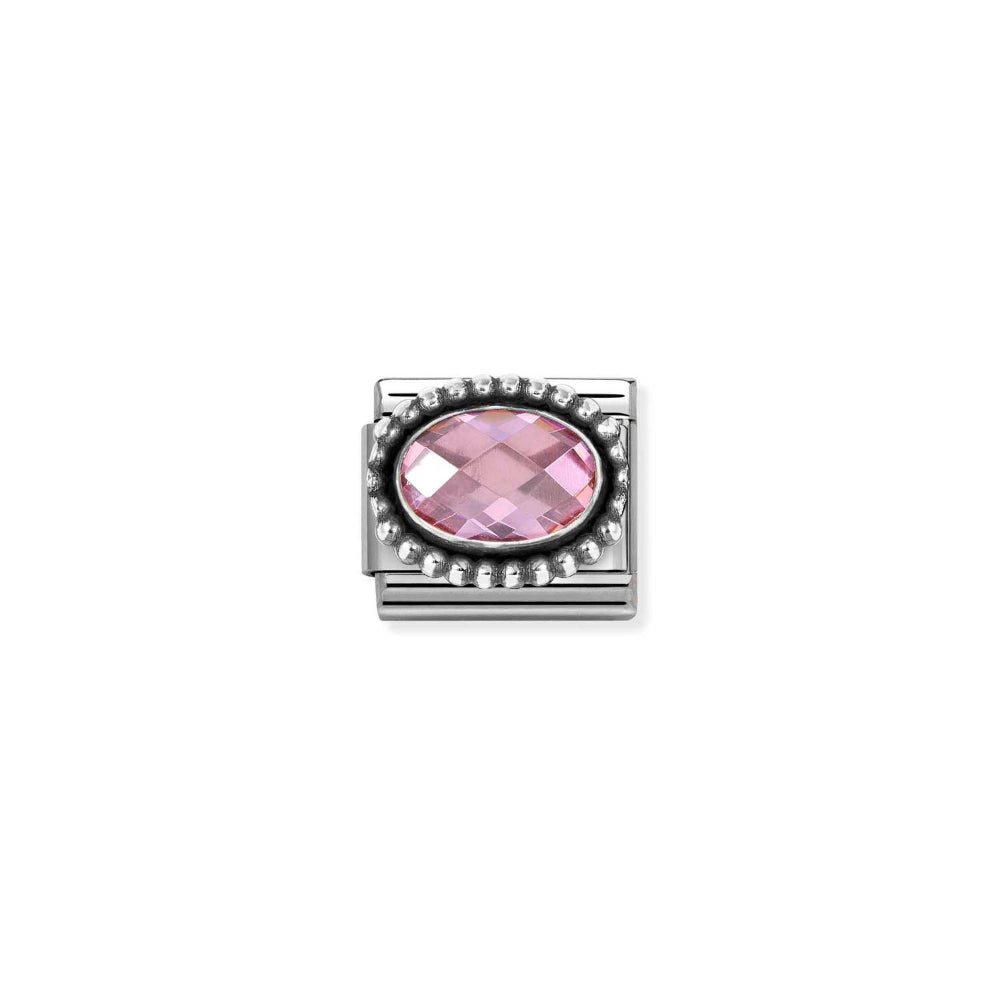 Nomination Classic Silver CZ Light Pink Oval Beaded Charm - MococoNomination330607/0038033497566010Charms